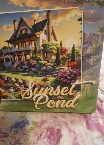 Pastel renkli Sunset Pond puzzle 1500 parça