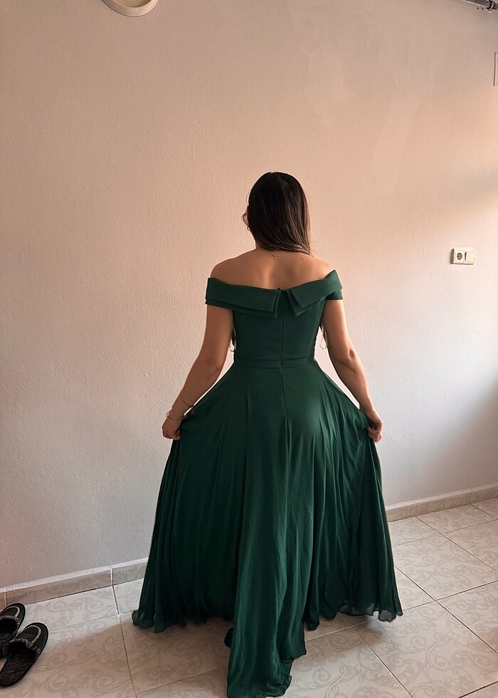 Düşük omuz abiye - Görsel 4