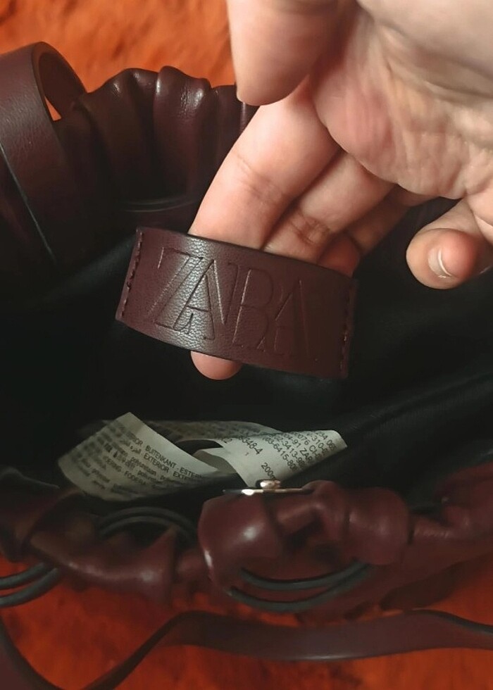 Zara bordo çanta - Görsel 2