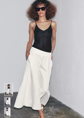 Zara Beyaz Minimalist Kadın Topuklu Terlik - Görsel 6