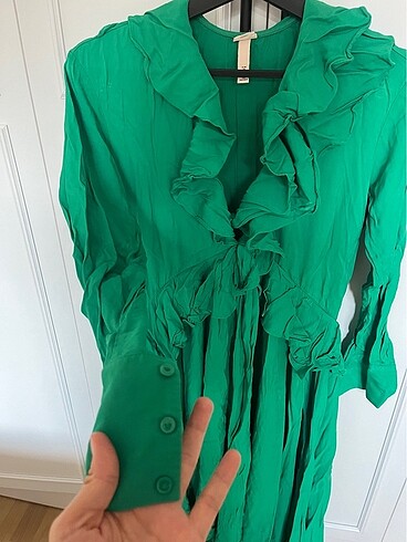 xs Beden yeşil Renk H& M yeşil elbise