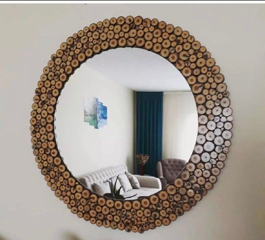 Handmade Dekoratif  Yuvarlak Ayna - Görsel 3