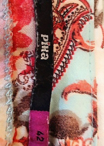 Bohem Midi Etek Turkuaz Desenli - Görsel 3