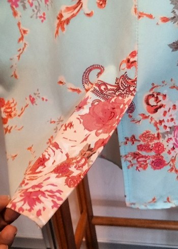 Bohem Midi Etek Turkuaz Desenli - Görsel 4