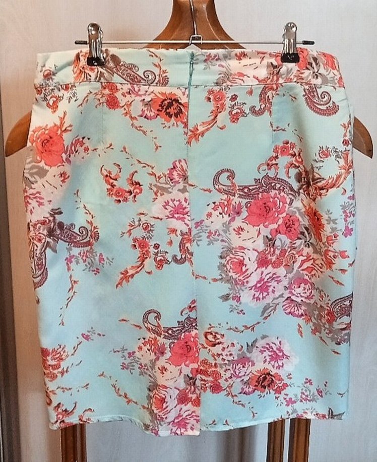 Bohem Midi Etek Turkuaz Desenli - Görsel 2