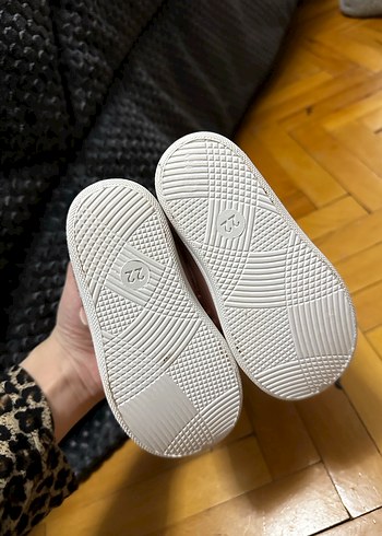 Kız Çocuk Pudra Pembe Cırtlı Spor Ayakkabı - Görsel 4