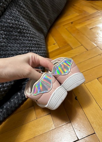 Kız Çocuk Pudra Pembe Cırtlı Spor Ayakkabı - Görsel 3