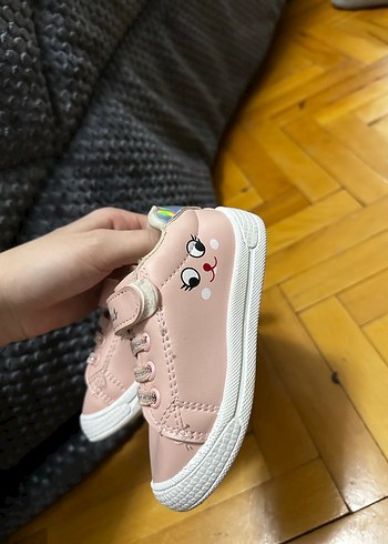 Kız Çocuk Pudra Pembe Cırtlı Spor Ayakkabı - Görsel 5