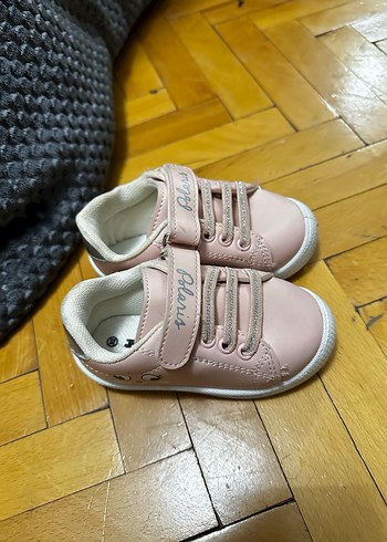 Kız Çocuk Pudra Pembe Cırtlı Spor Ayakkabı - Görsel 2