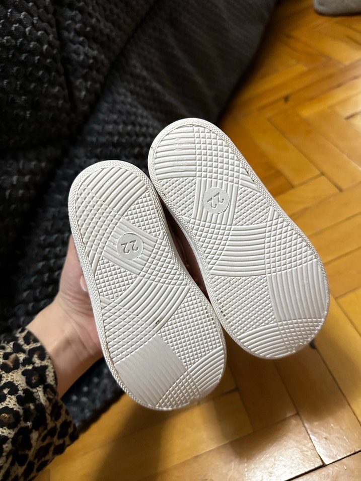 Kız Çocuk Pudra Pembe Cırtlı Spor Ayakkabı - Görsel 4