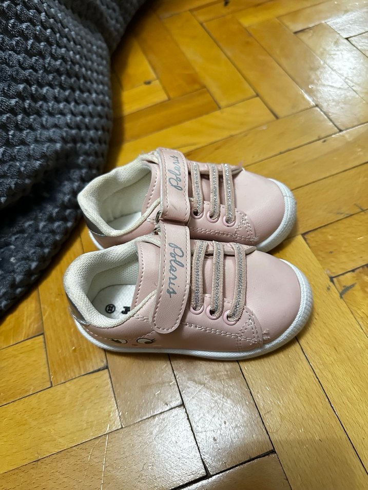 Kız Çocuk Pudra Pembe Cırtlı Spor Ayakkabı - Görsel 2