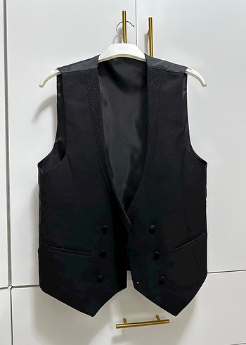 Siyah Düğmeli Klasik Kesim unisex Yelek