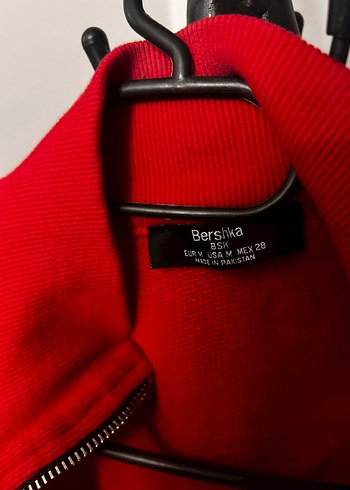 Kadın Kırmızı Fermuarlı Midi Sweatshirt - Görsel 4