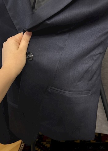 Siyah Düğmeli Kadın Blazer Ceket - Görsel 5