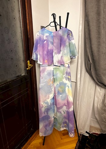 Bohem Tarz Pastel Renkli Uzun Elbise - Görsel 8