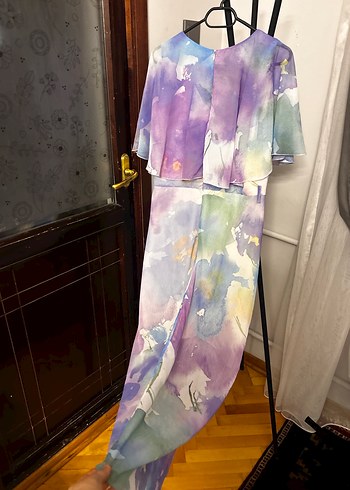 Bohem Tarz Pastel Renkli Uzun Elbise - Görsel 4