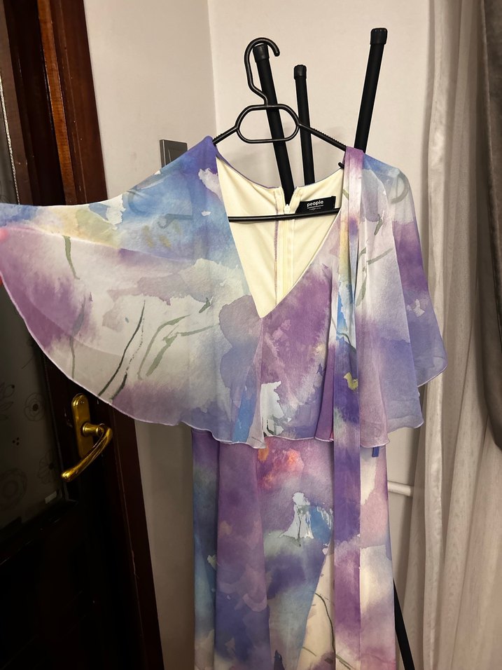 Bohem Tarz Pastel Renkli Uzun Elbise - Görsel 2