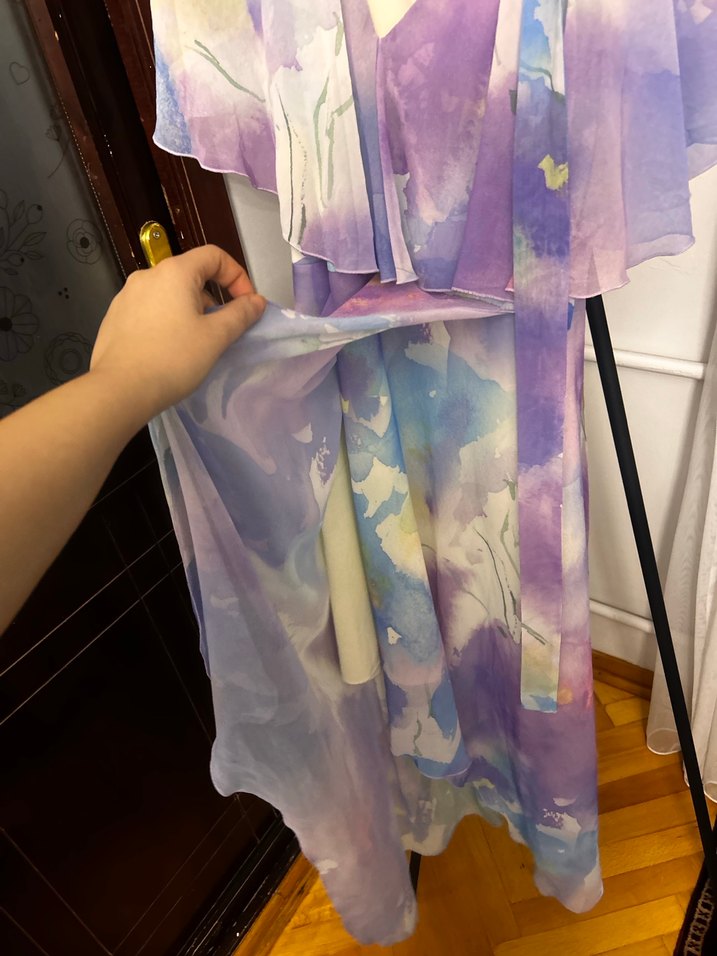 Bohem Tarz Pastel Renkli Uzun Elbise - Görsel 3