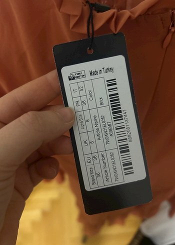 Turuncu Uzun Kollu Kadın Elbise - Görsel 3