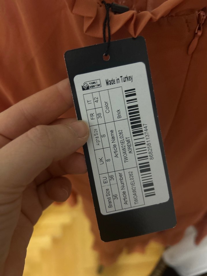 Turuncu Uzun Kollu Kadın Elbise - Görsel 3