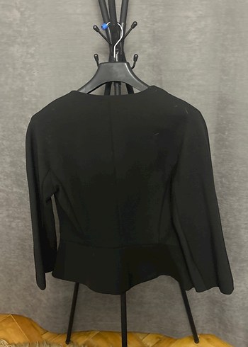 Siyah Kemerli Midi Kadın Blazer Ceket - Görsel 6