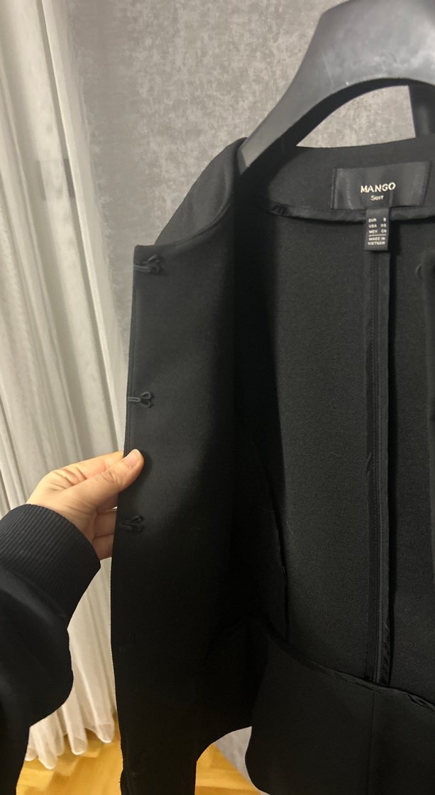 Siyah Kemerli Midi Kadın Blazer Ceket - Görsel 4