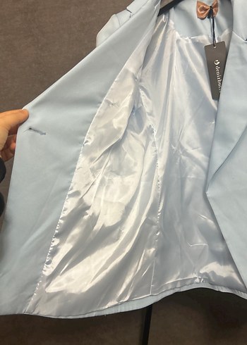 Toz bebe mavisi Düğmeli Kadın Blazer Ceket - Görsel 8