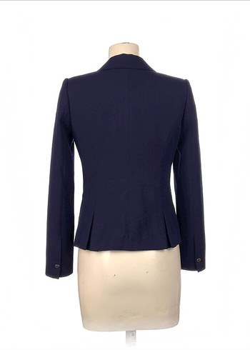 Düğmeli Koyu Mavi Kadın Blazer Ceket - Görsel 9