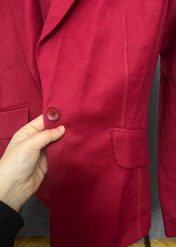 Kırmızı Kadın Blazer Ceket - Görsel 7
