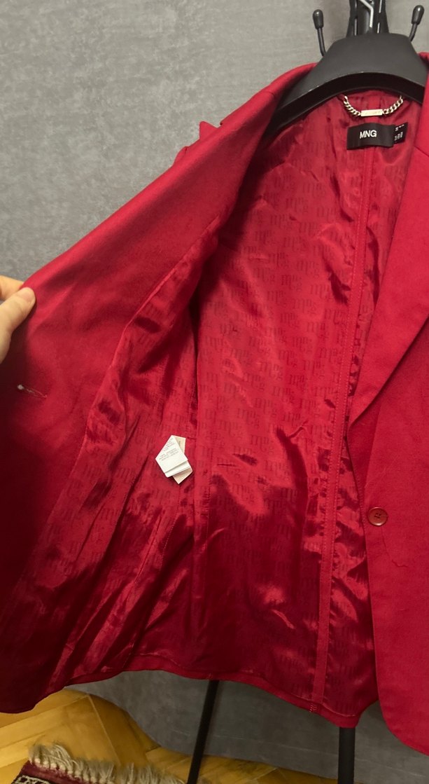 Kırmızı Kadın Blazer Ceket - Görsel 4