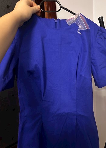 Mavi Drapeli Midi Kadın Elbise - Görsel 3