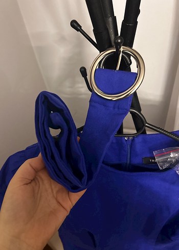 Mavi Drapeli Midi Kadın Elbise - Görsel 6