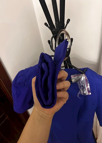 Mavi Drapeli Midi Kadın Elbise - Görsel 5