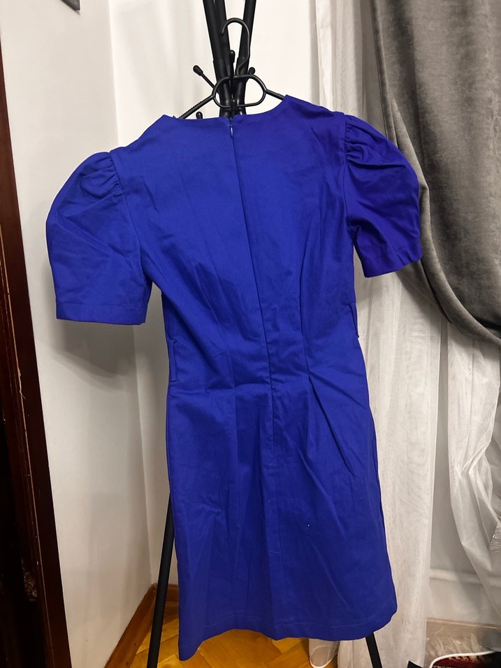 Mavi Drapeli Midi Kadın Elbise - Görsel 2