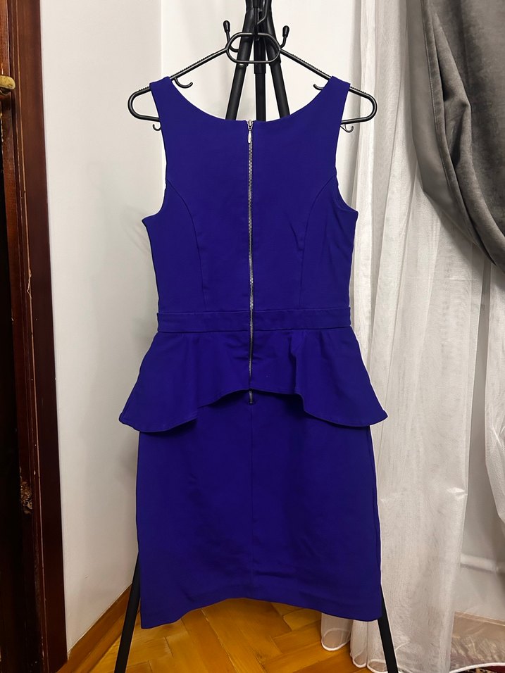 Kolsuz Mavi Midi Elbise - Görsel 2