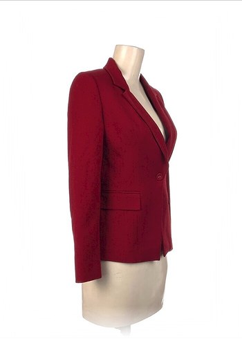 Kırmızı Düğmeli Kadın Blazer Ceket - Görsel 7