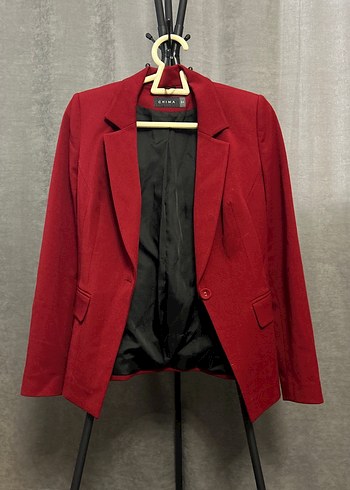 Kırmızı Düğmeli Kadın Blazer Ceket - Görsel 2