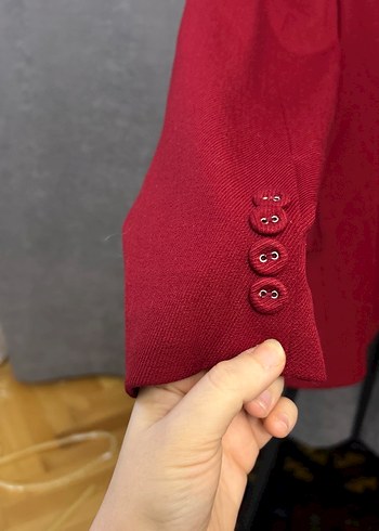 Kırmızı Düğmeli Kadın Blazer Ceket - Görsel 6