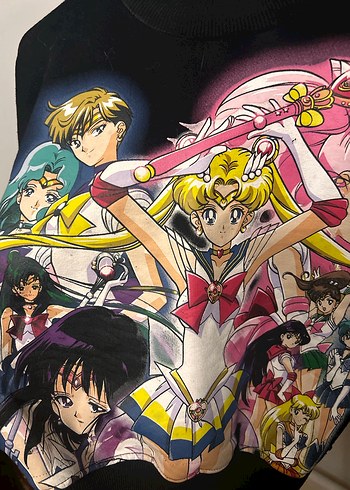 Siyah ay savaşçısı Baskılı Kadın Sweatshirt - Görsel 3