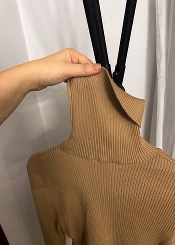 Camel Kadın Boğazlı Triko Kazak - Görsel 5