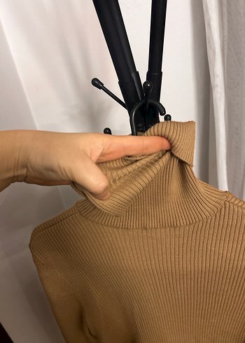 Camel Kadın Boğazlı Triko Kazak - Görsel 4