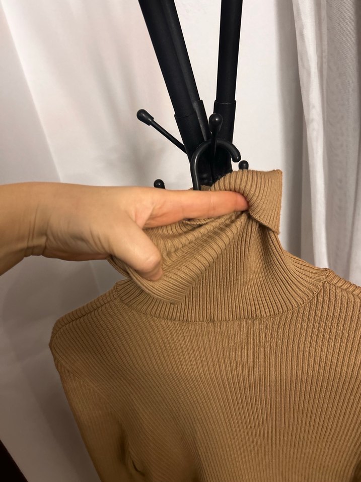 Camel Kadın Boğazlı Triko Kazak - Görsel 4