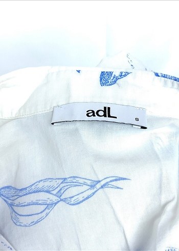 Mavi Desenli Bağlama Detaylı Pamuklu Gömlek - Görsel 4