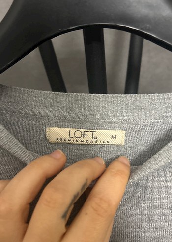 Gri Kadın Keten Uzun Kollu Triko - Görsel 3