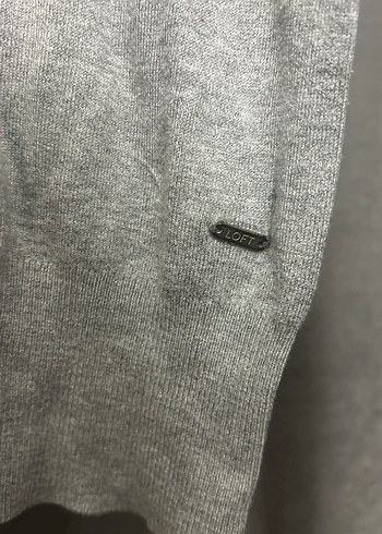 Gri Kadın Keten Uzun Kollu Triko - Görsel 2