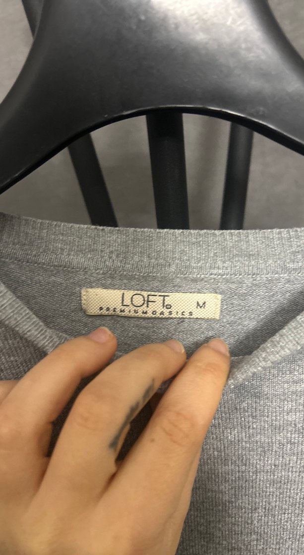 Gri Kadın Keten Uzun Kollu Triko - Görsel 3