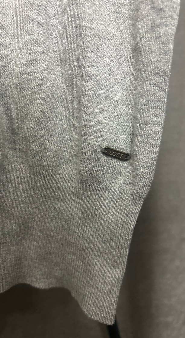 Gri Kadın Keten Uzun Kollu Triko - Görsel 2