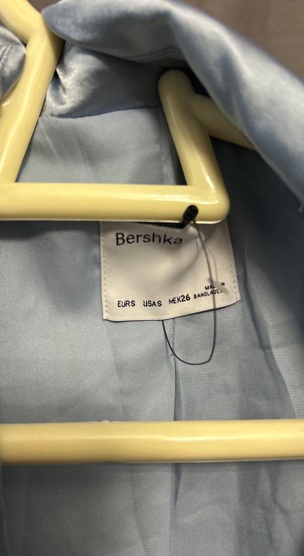 Bebe mavisi Saten Kadın Blazer Ceket - Görsel 3