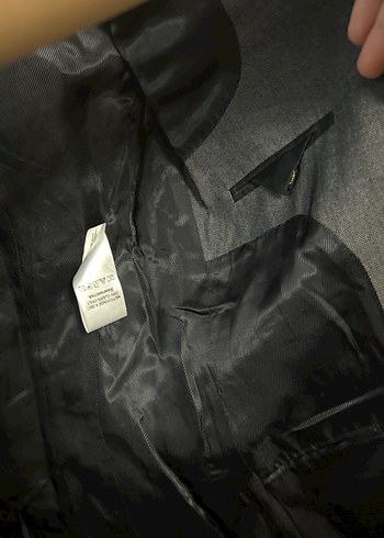 Kadın Gri yün Kumaş Düğmeli Blazer Ceket - Görsel 4