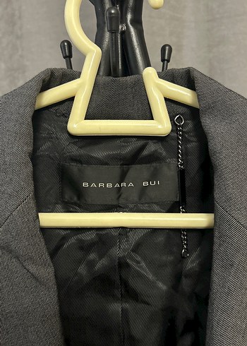 Kadın Gri yün Kumaş Düğmeli Blazer Ceket - Görsel 3